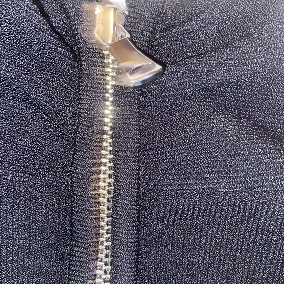 MILLY Twist Neck Fitted Black Knit Dress - Picture 11 of 11